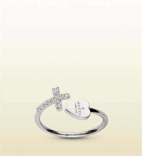 gucci ring with cross and heart|gucci trademark heart earrings.